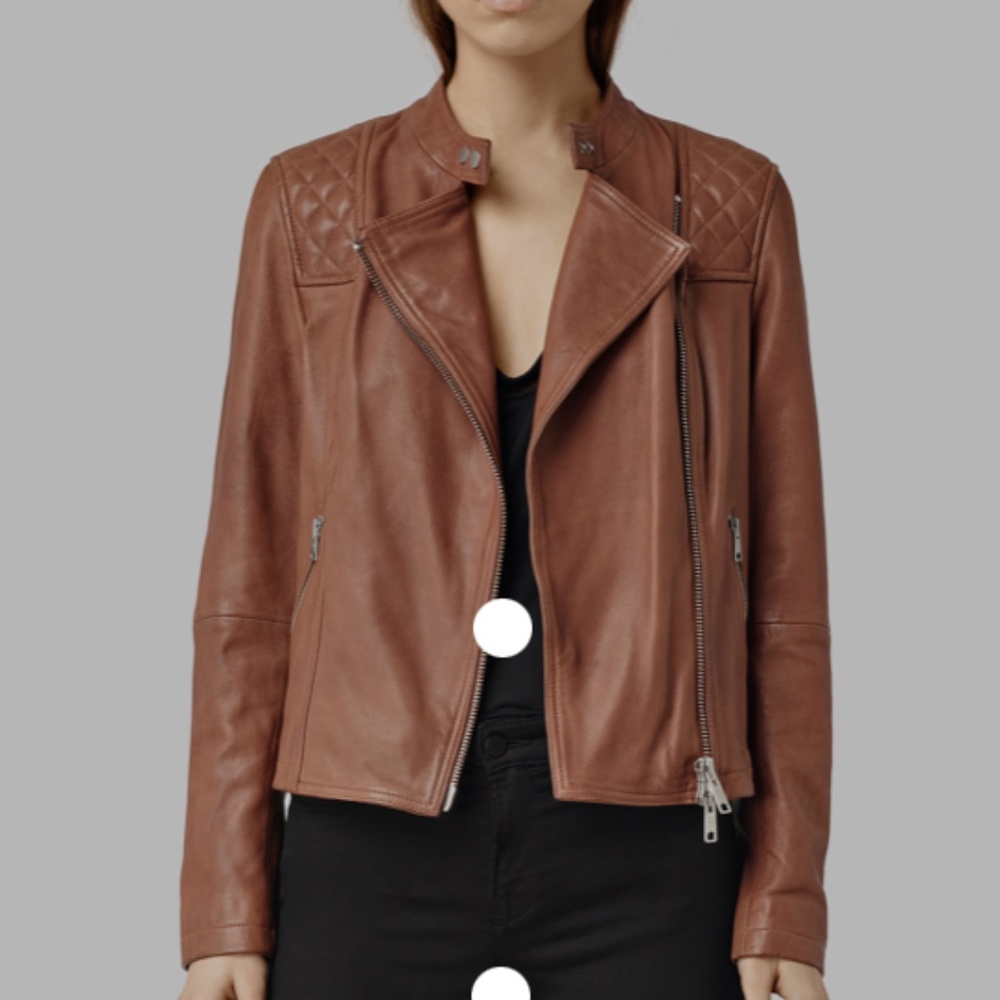 All Saints Brown Leather Jacket